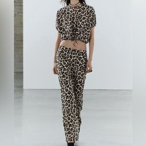 ZARA LEOPARD PRINT PANTS